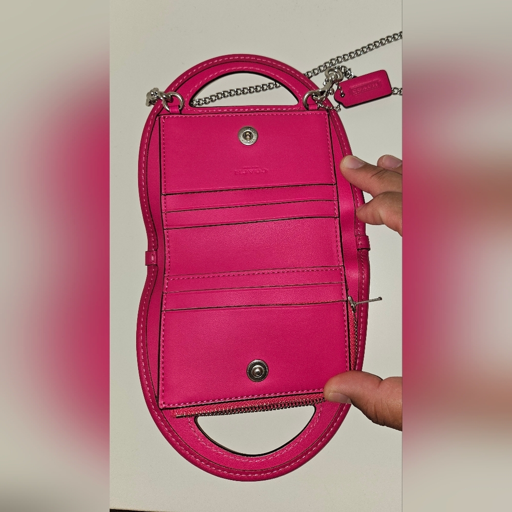Coach Pink Top Handle Card Case - Picture 2 of 3